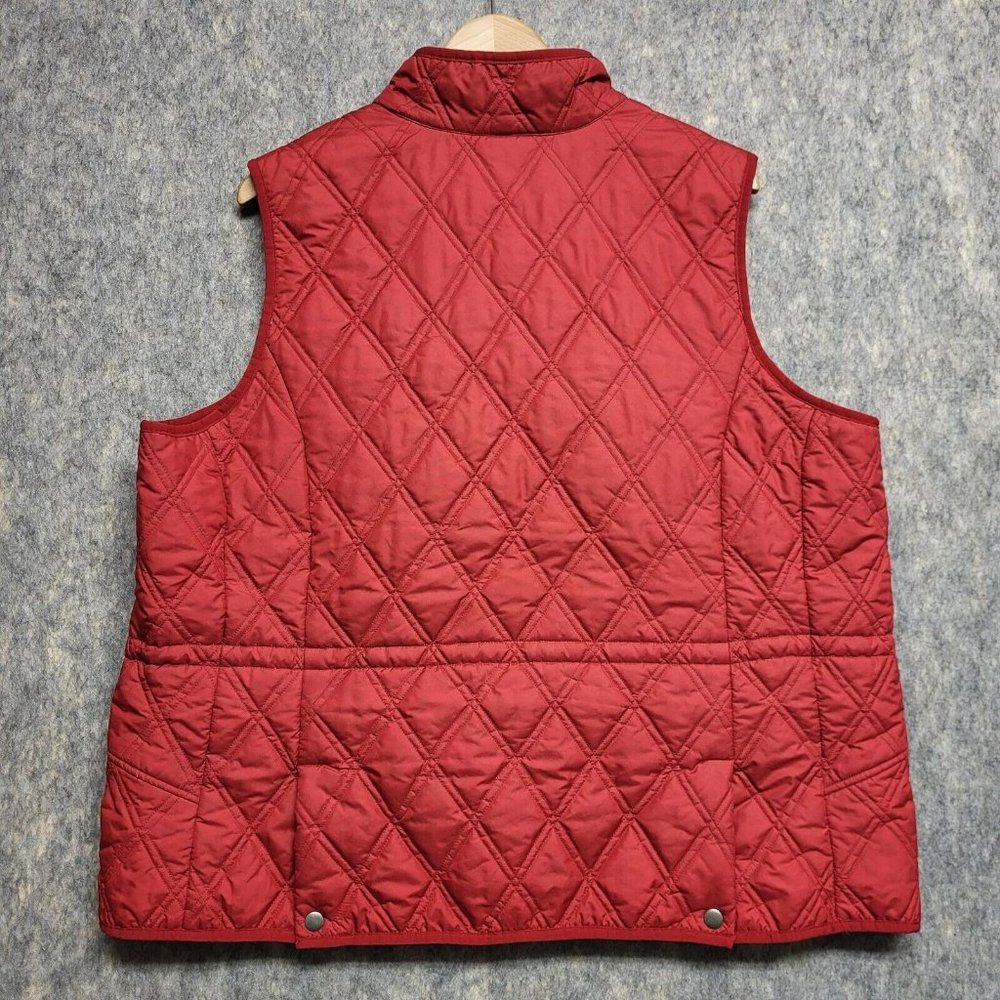 Eddie Bauer Vest Womens 2X Red Quilted Lightweight Packable Casual Outdoors - Picture 3 of 12